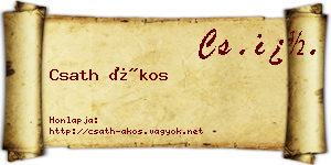 Csath Ákos névjegykártya